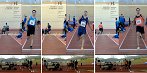 Kolaž fotografij atletov v trenutku odriva od podlage.