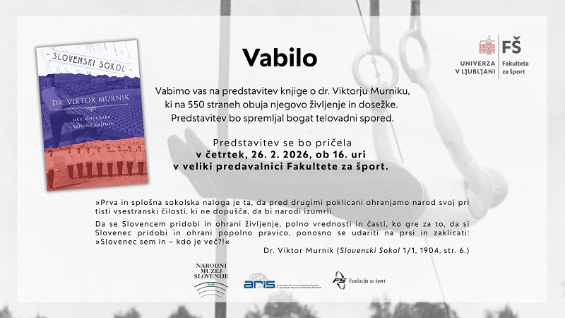 Letak z vabilom na predstavitev knjige o dr. Viktorju Murniku
